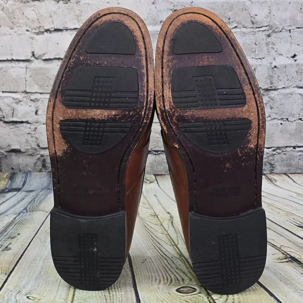 Johnston‎ & Murphy Halsey Loafers Men's 11.5 M Brown Woven Kiltie Tassel 20-2394